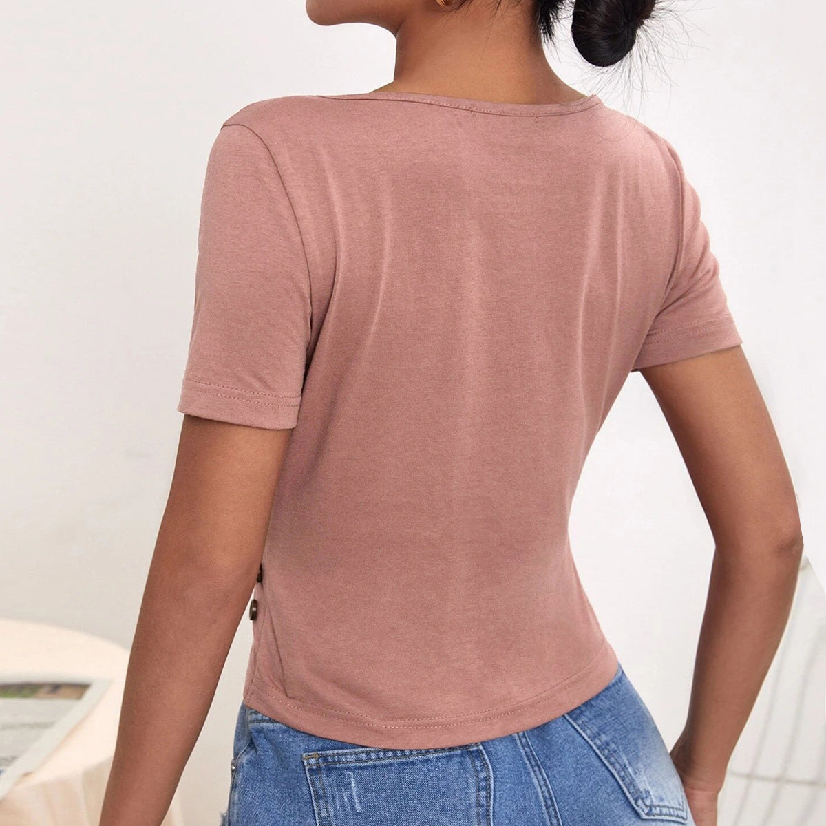 Sexy Hollow Cutout Casual Short Short Sleeve Top