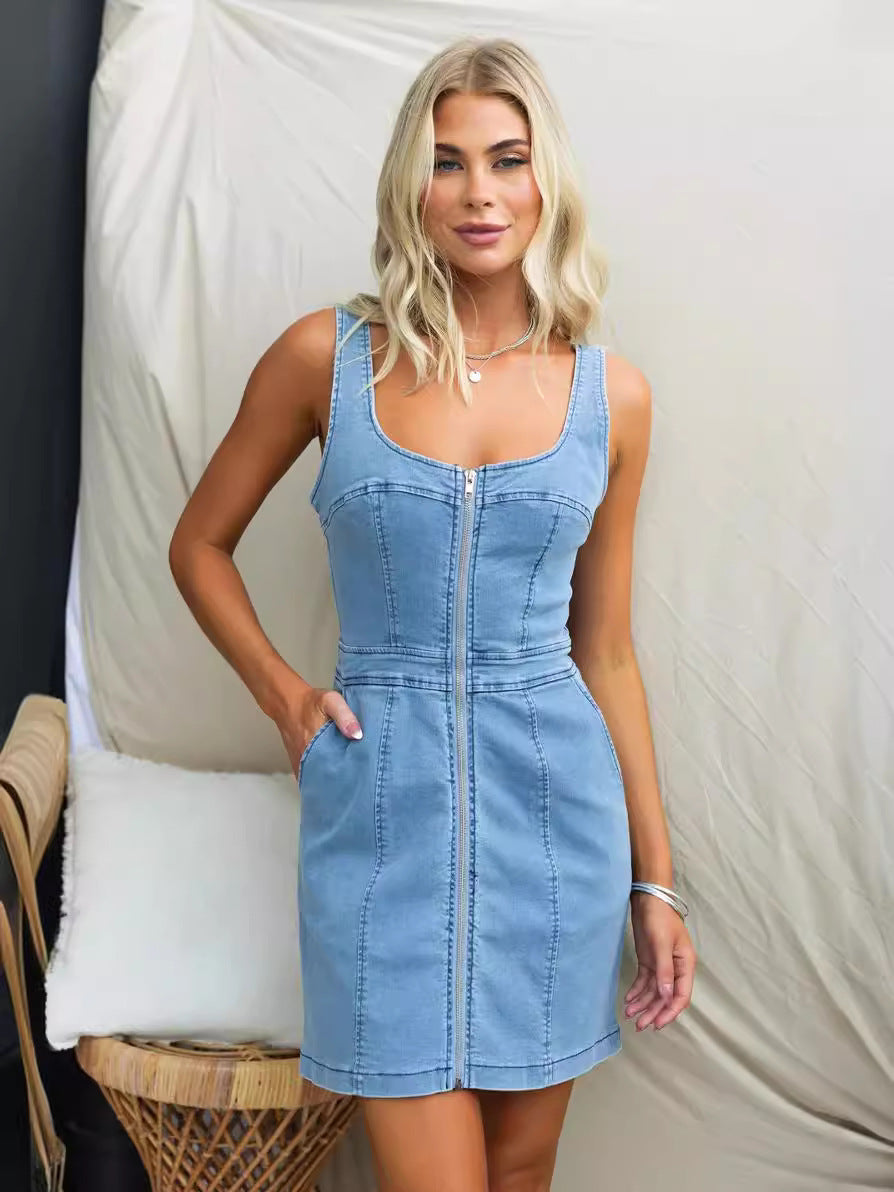 Casual Slim Denim Sleeveless Dress