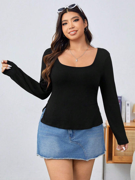 Knitted Long-Sleeved Bottoming Top