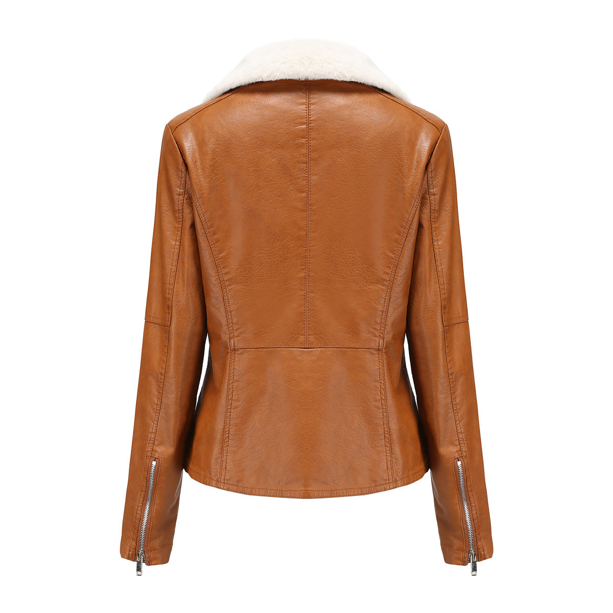 Fur Leather Fleece Lined Jacket