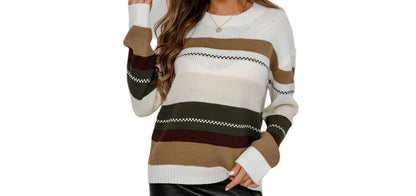 Striped Patchwork Loose Sweater