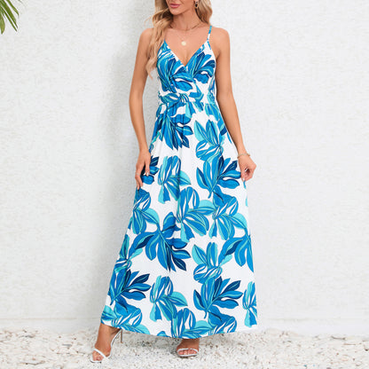 Sexy Strap Backless Slimming Maxi Dress