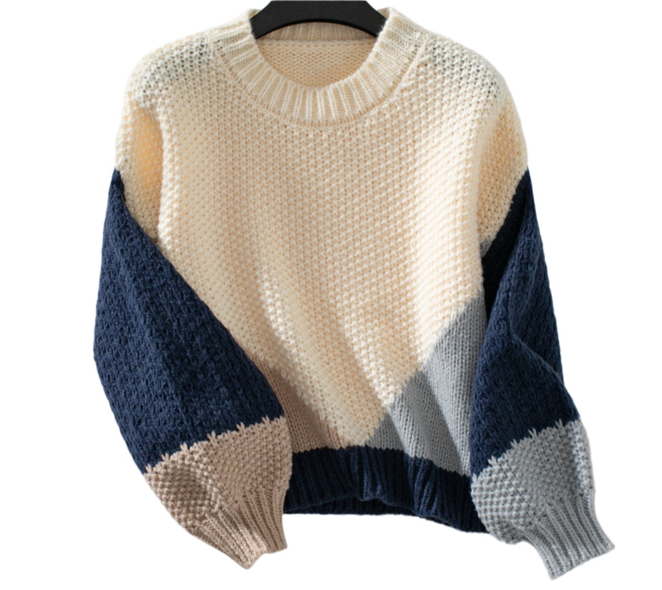 Contrast Color Pullover Sweater