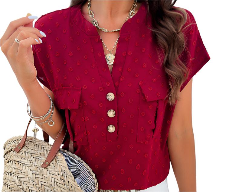 Casual V-neck Shirt Top