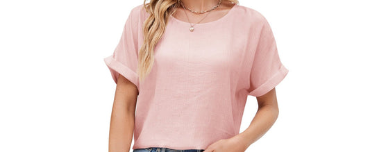 Cotton Linen Short Sleeve Top