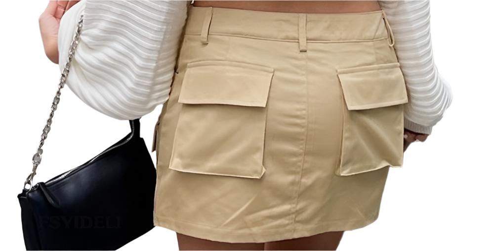 Retro Cargo Pockets Miniskirt