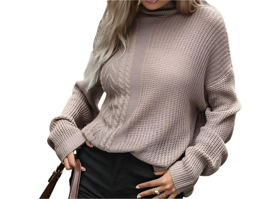 Cable Knit Turtleneck Sweater