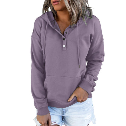 Solid Color Hooded Sweatshirt