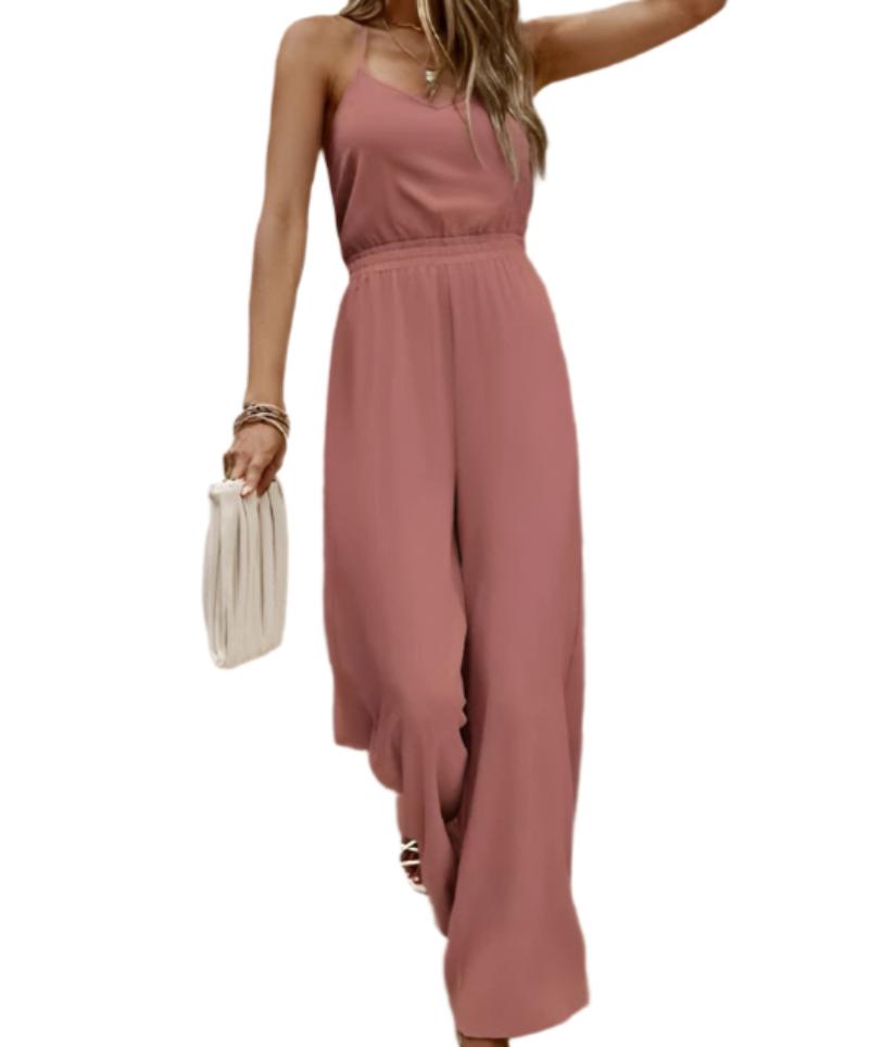 Elastic Waist Wide Leg Jumpsuit