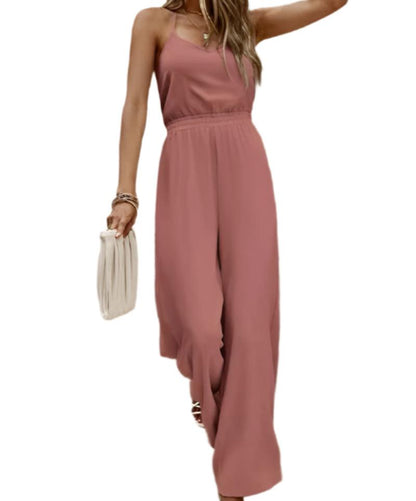 Elastic Waist Wide Leg Jumpsuit