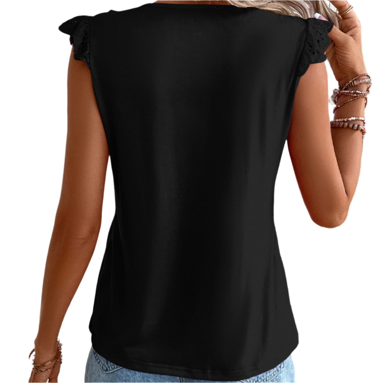 Simple Sweet Ruffled Sleeve Top