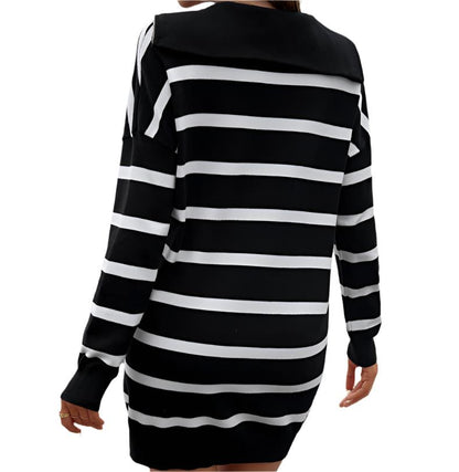 Striped Long Sleeve Sweater Dress