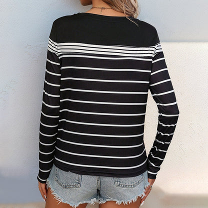 Casual Striped Long Sleeved Top