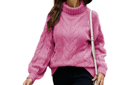 Turtleneck Pullover Knitwear Twisted Sweater