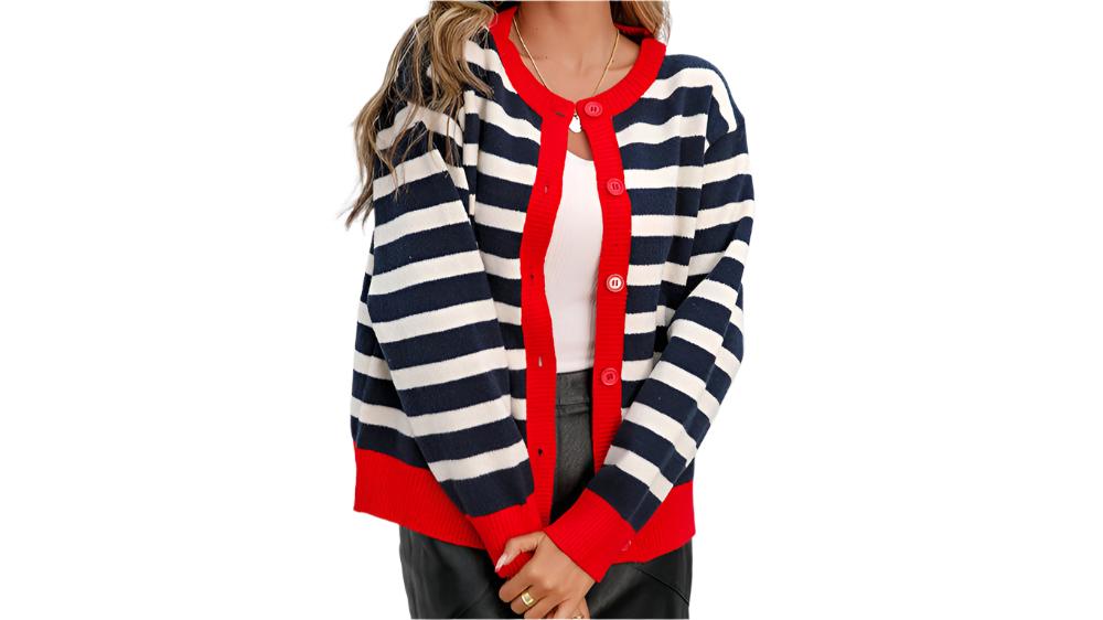 Striped Knitted Cardigan