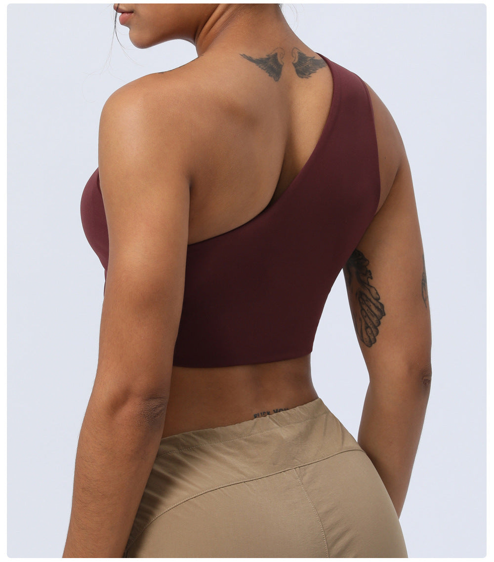 Oblique One Shoulder Yoga Bra