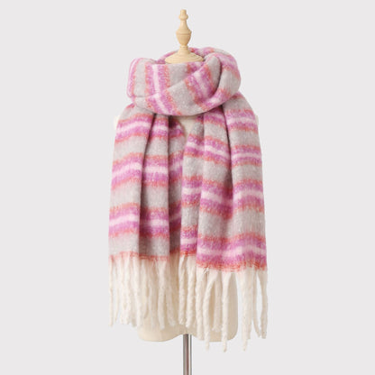 Mohair Striped Scarf Shawl