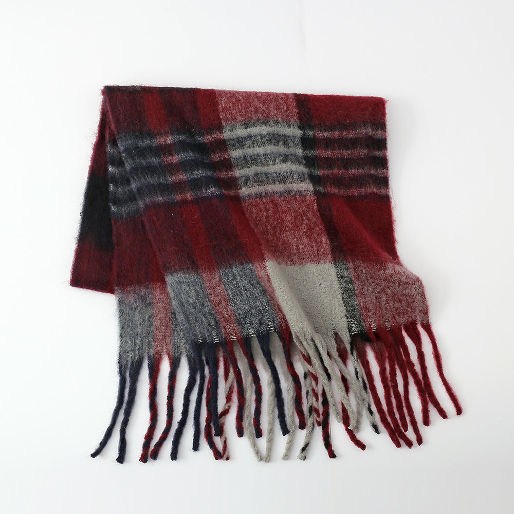 Plaid Mohair Scarf