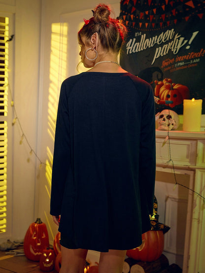 Halloween Printed Long Sleeve Loose Sweater