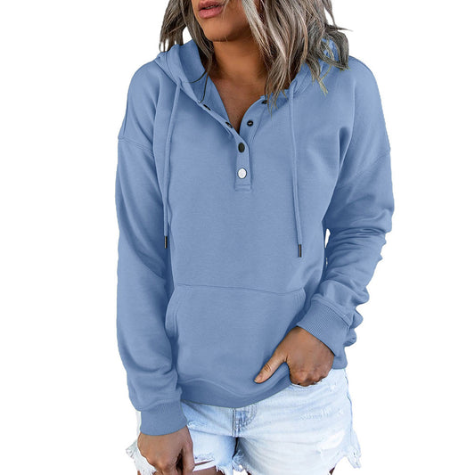 Solid Color Hooded Sweatshirt