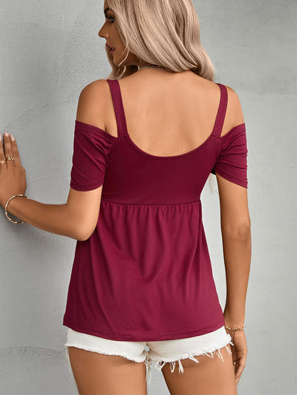 V-Neck Strap Twisted Top