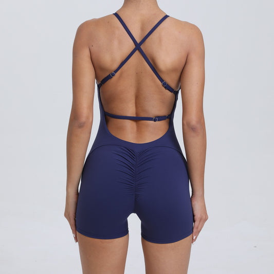 Peach Hip Raise Yoga Running Tight Sports Quick Drying Workout Romper