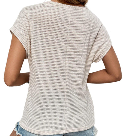 Raglan Mesh Hollow Cutout Breathable Short Sleeve Top