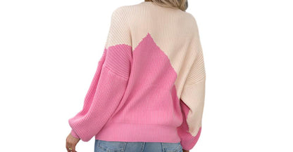 Asymmetric Patchwork Knitted Sweater