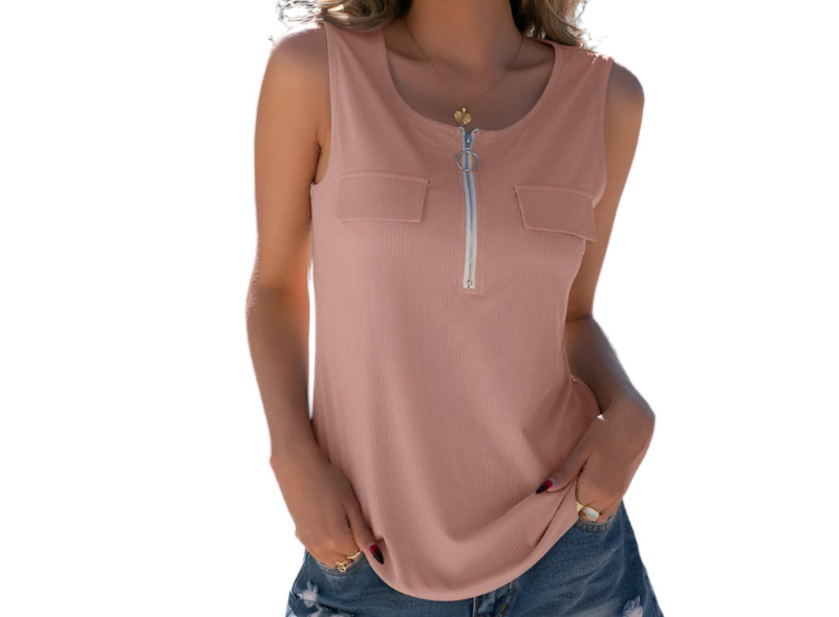 Casual Half Zipper Top