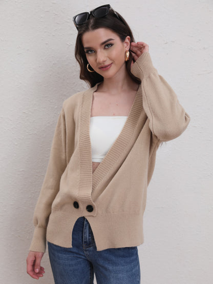 V-Neck Knitted Button Cardigan Sweater