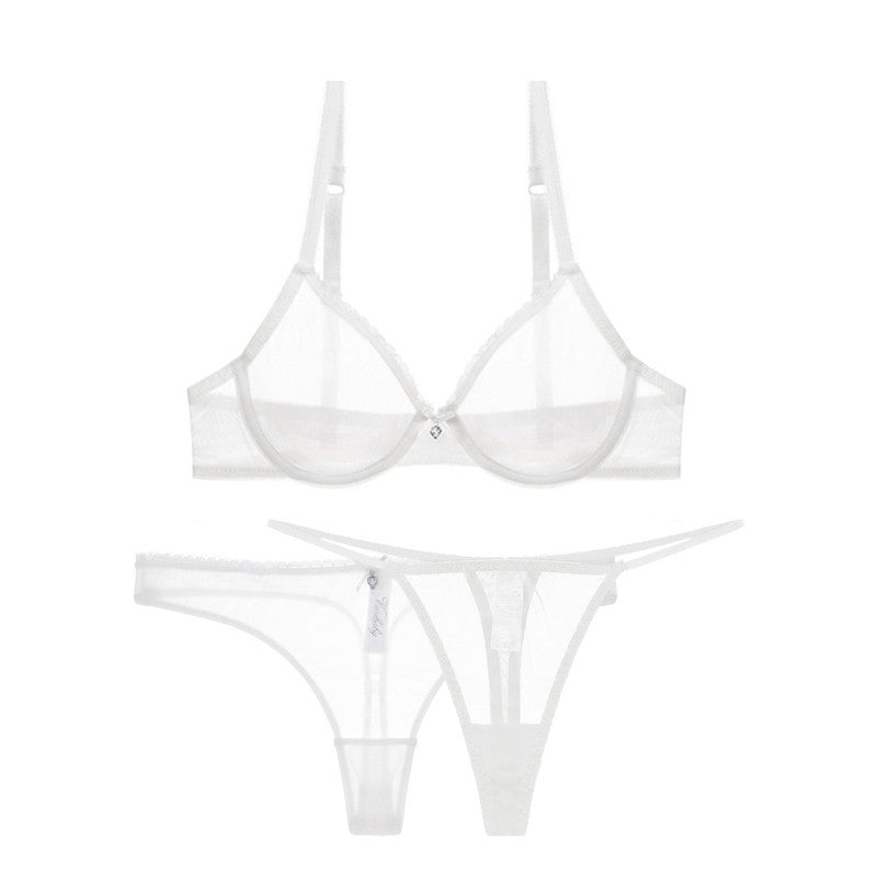 Ultra Thin Transparent Mesh Bra Set