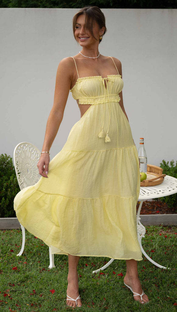 V-Neck Sleeveless Solid Color Stitching Swing Dress