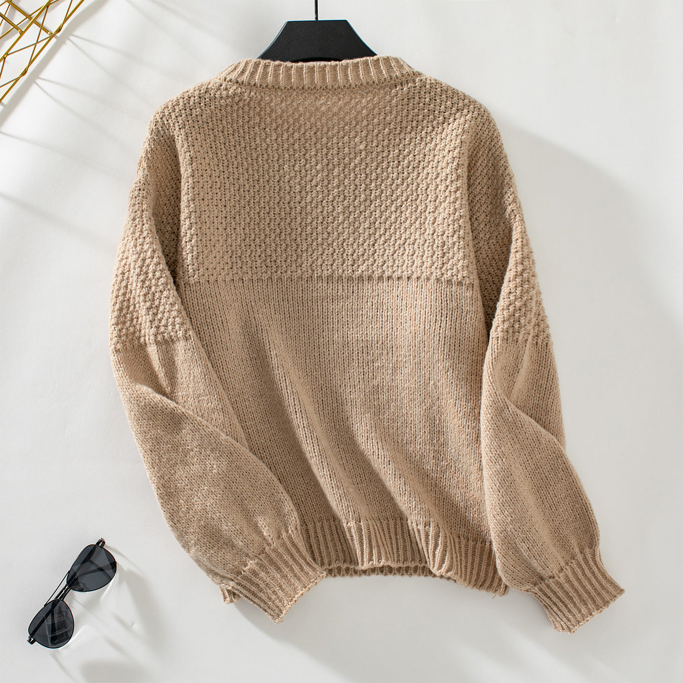 Casual Round Neck Long Sleeve Pullover Knitted Sweater