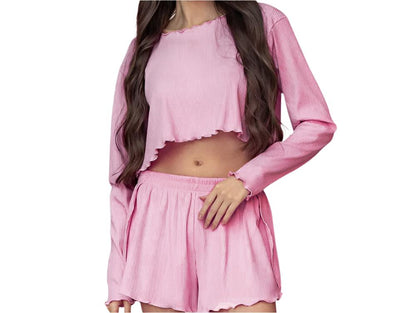 Shorts Two Piece Simple Loose Pajamas Set