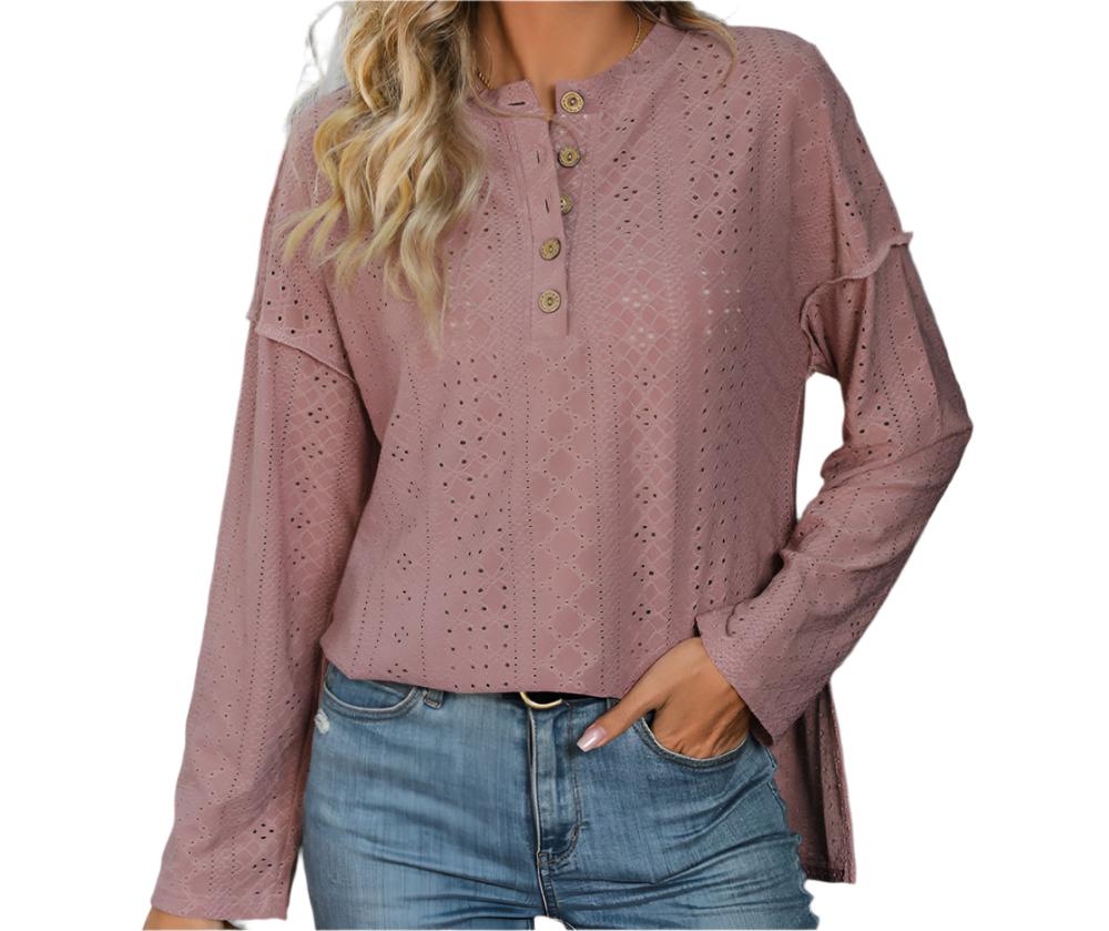 Knitted Jacquard Long Sleeve Top