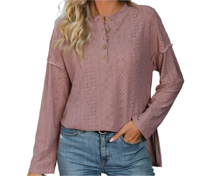 Knitted Jacquard Long Sleeve Top