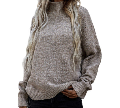 Loose Turtleneck Pullover Cable Knit Sweater