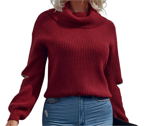 Knitted Pullover Zipper Sweater