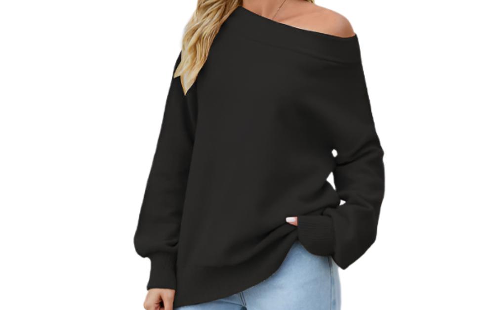 Off Shoulder Loose Fitting Sweater