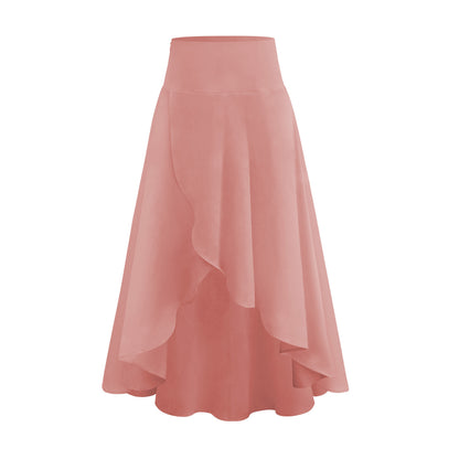 Ruffled Asymmetric Elegant Drape Skirt