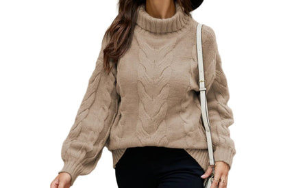 Turtleneck Pullover Knitwear Twisted Sweater