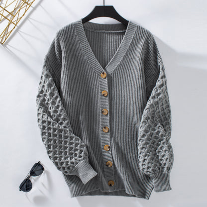 Knitted Retro Loose Long Sleeve Sweater Cardigan