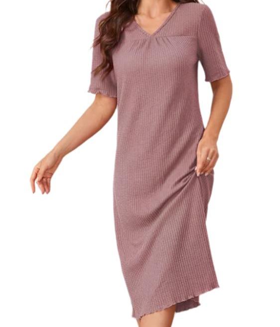 Simple Comfortable Mid Length Night Dress