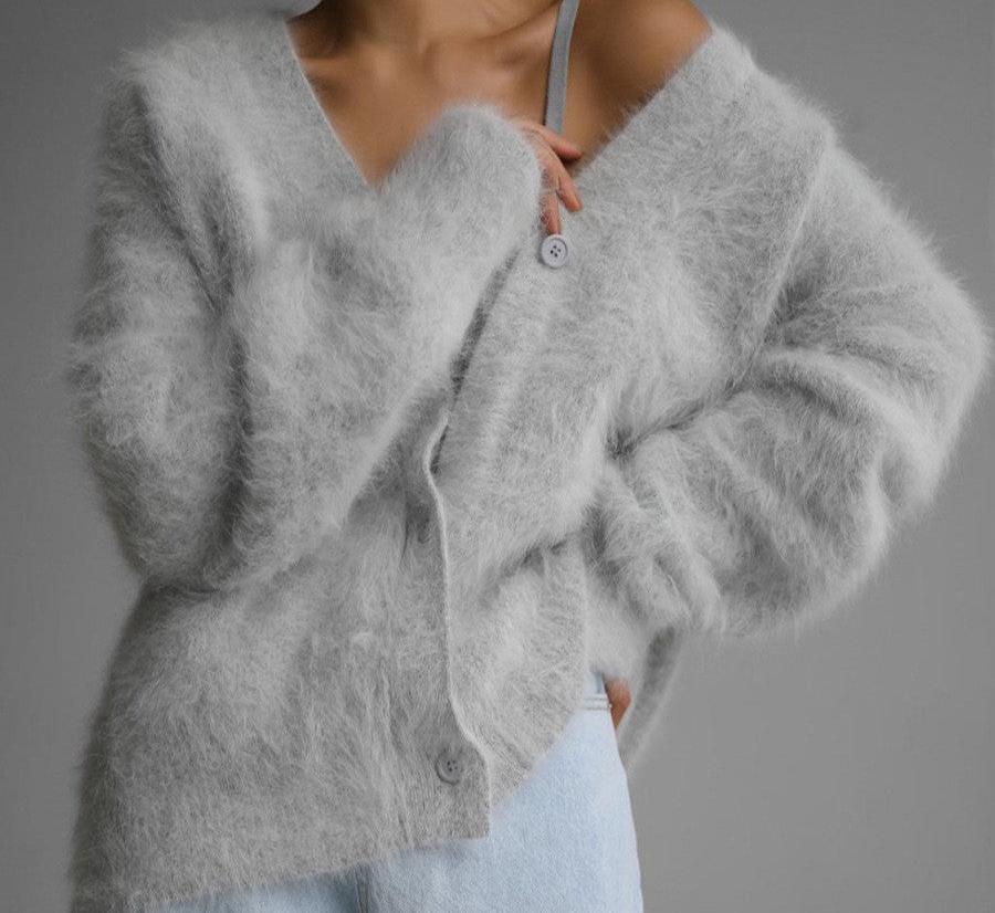 Idle Knitted Mink Like Sweater Cardigan