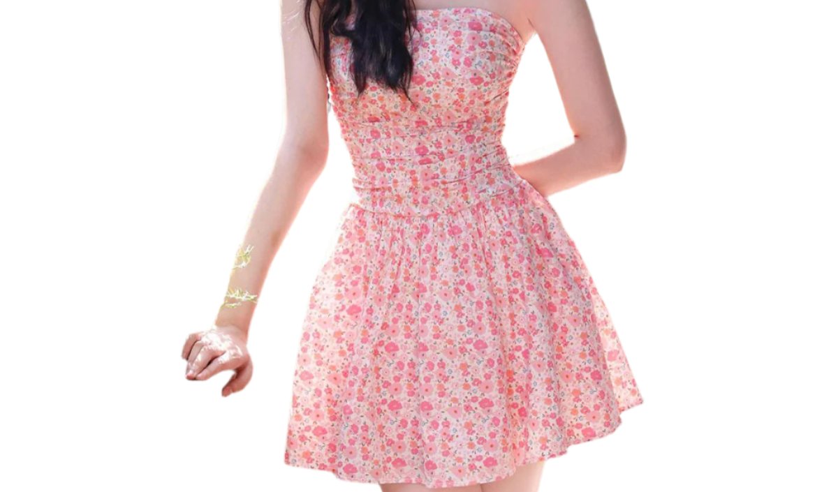 Printed Slim Tube Top Dress