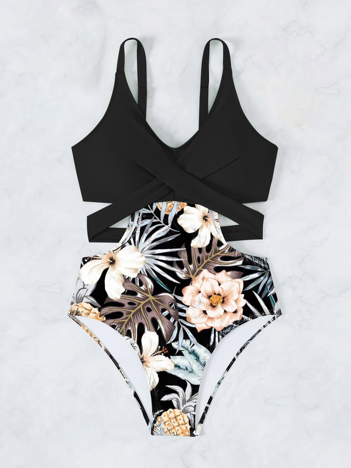 Tied Floral Sexy Swimsuit