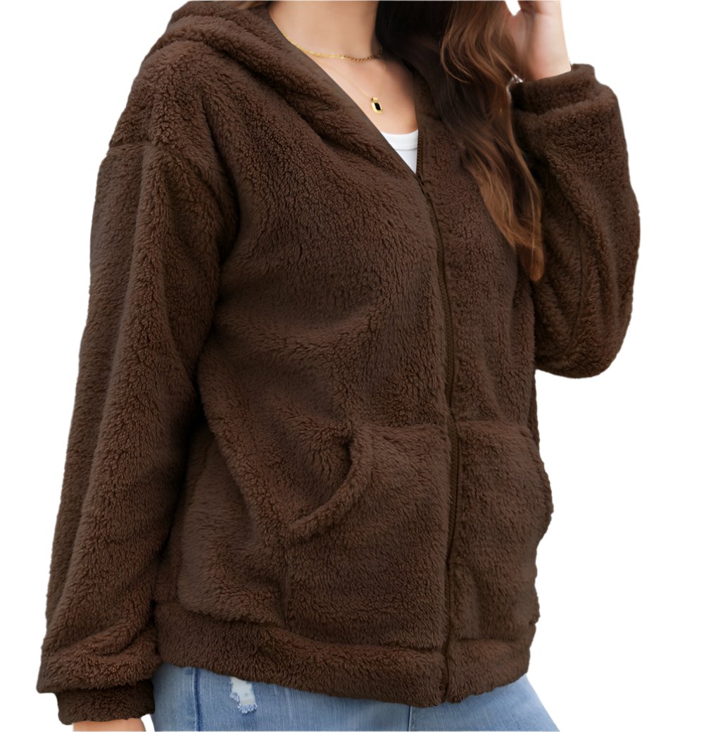 Casual Thickening Hooded Plush Coat