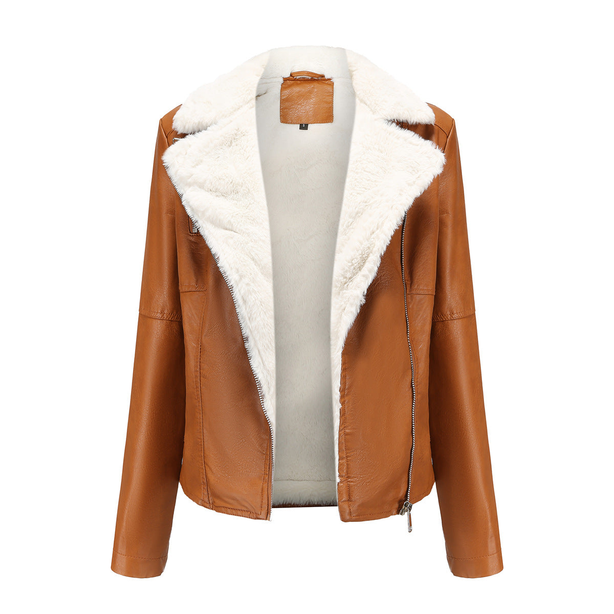 Fur Leather Fleece Lined Jacket