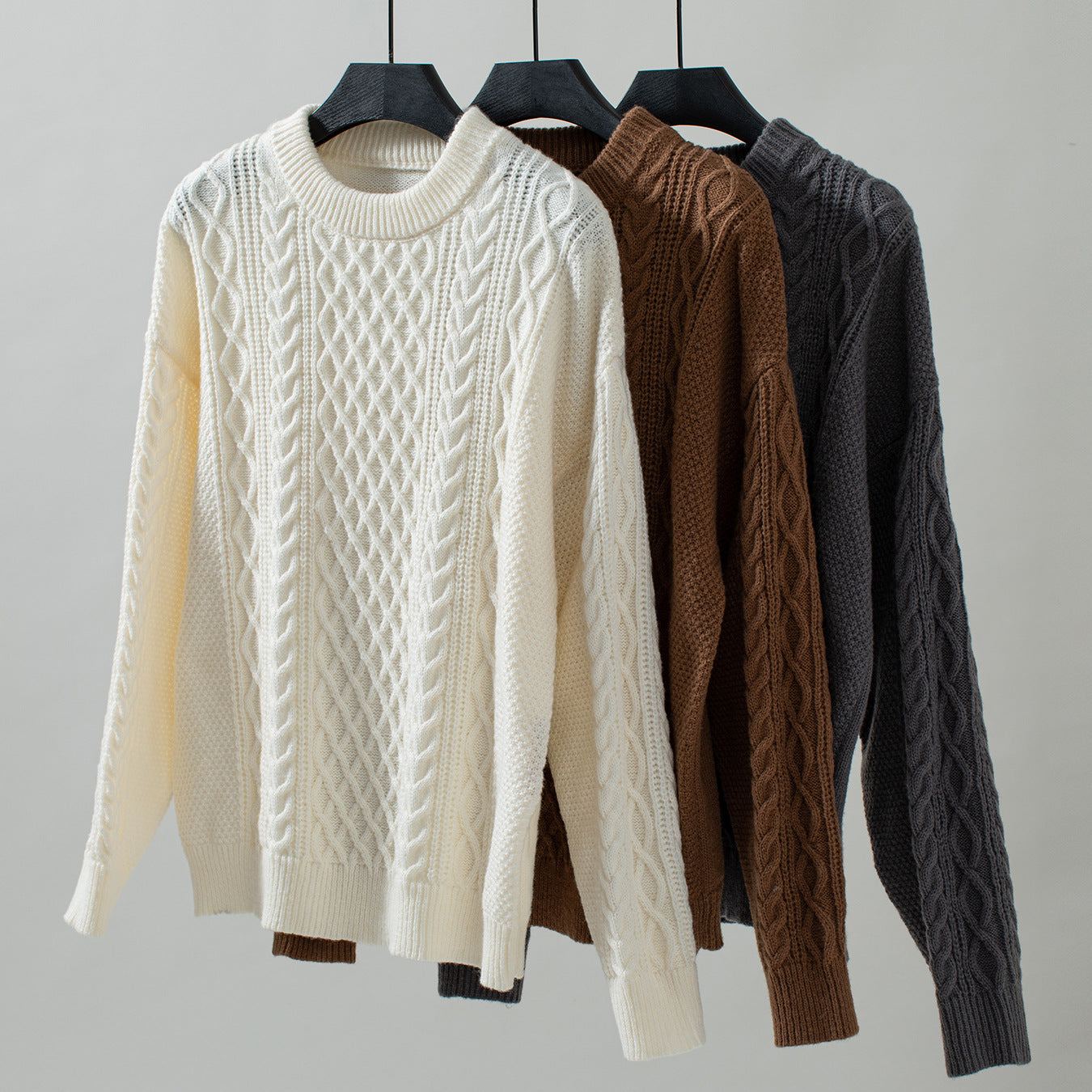 Twisted Cable Knit Pullover Sweater