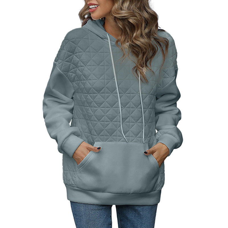 Color block Pullover Long Sleeve Drawstring Pocket Sweatshirt Hoodie